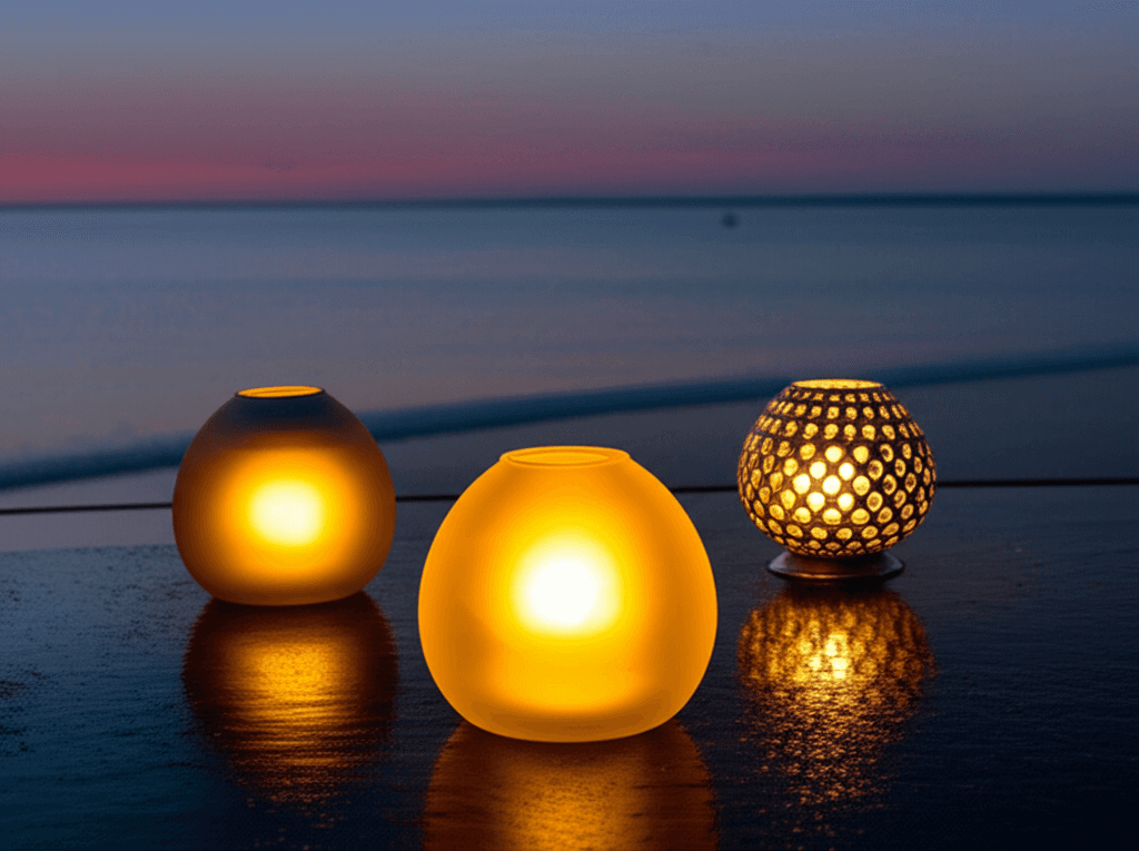Moderne Diya olielampjes die warm gloeien