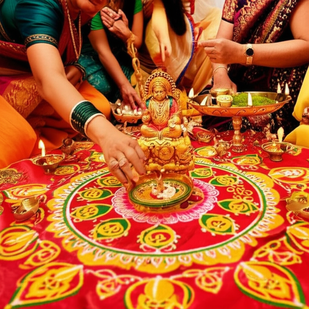 Dhanteras Kuber Puja viering